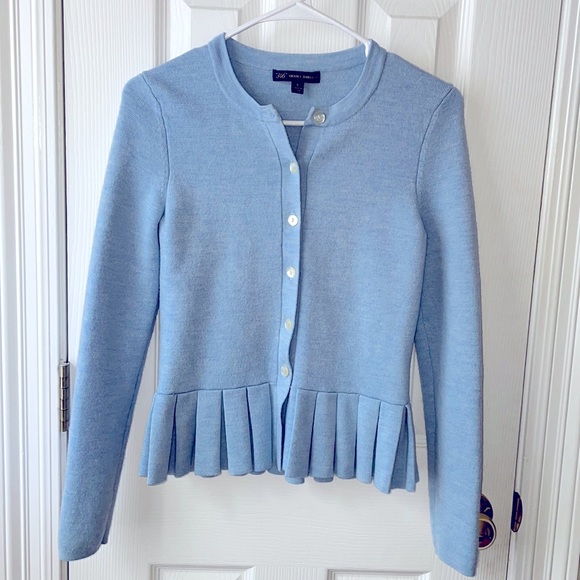 Brooks Brothers Wool Peplum Hem Sweater Cardigan S - Picture 1 of 8